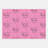 30エレガントパーソナライズされた歳の誕生日 ラッピングペーパーシート (正面3)