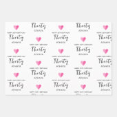 30エレガントパーソナライズされた歳の誕生日 ラッピングペーパーシート (正面)