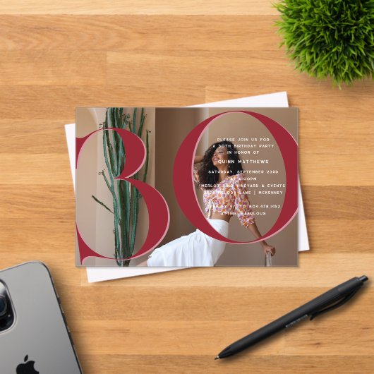 30エレガントモダン歳の誕生日パーティー アクリル招待状 (インサイチュ (招待状))