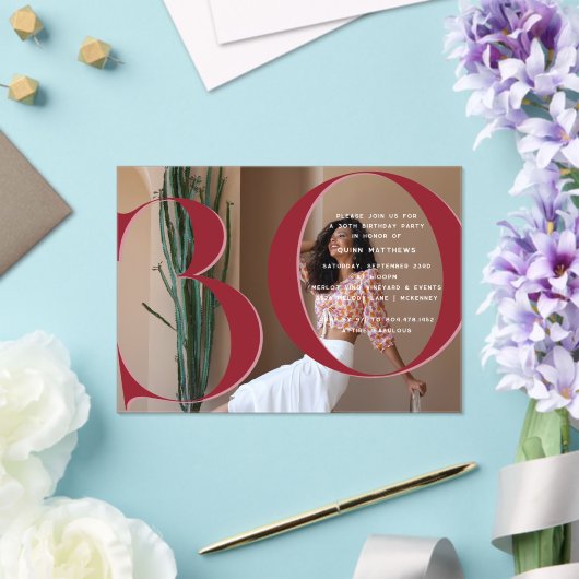 30エレガントモダン歳の誕生日パーティー アクリル招待状 (インサイチュ (ウェディング))