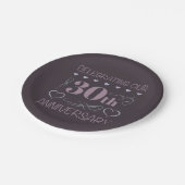 30エレガント周年紫結婚色 ペーパープレート (アングル)