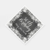 30エレガント歳のバースデー銀きらめく灯 スタンダードランチョンナプキン (角)