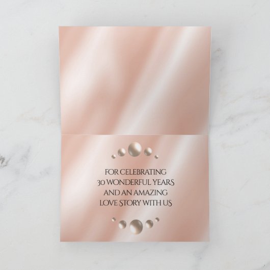 30エレガントth 46thパールの結婚記念日 サンキューカード (内部)