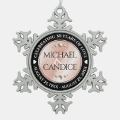 30エレガントth 46thパールの結婚記念日 スノーフレークピューターオーナメント (正面)