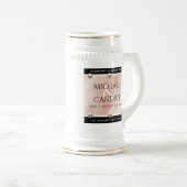 30エレガントth 46thパールの結婚記念日 ビールジョッキ (正面右)