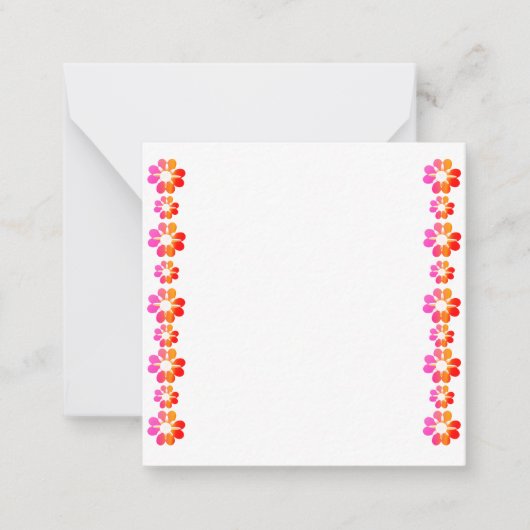 30オレンジレッドフラワー ノートカード (正面)