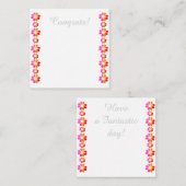 30オレンジレッドフラワー ノートカード (正面/裏面)