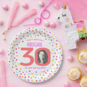 30カスタム日カラフルサンゴ紙吹雪 ペーパープレート (パーティー)