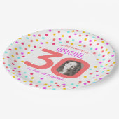 30カスタム日カラフルサンゴ紙吹雪 ペーパープレート (アングル)