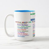 30カ国語で先生に感謝 ツートーンマグカップ (左)