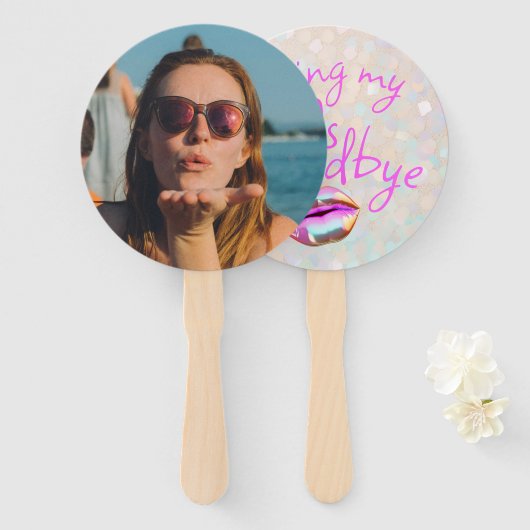 30キスをするsさよならパーソナライズされた ハンドファン (正面&裏面)