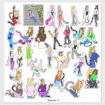 30キャットガールズシール