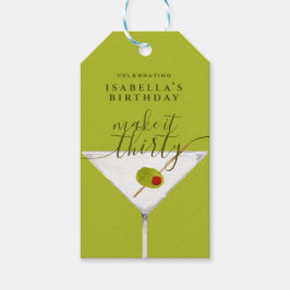 30グリーンマルティニ30歳の誕生日パーティー ギフトタグ
