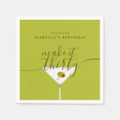 30グリーンマルティニ30歳の誕生日パーティー スタンダードカクテルナプキン (正面)