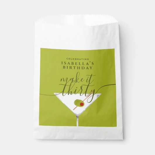 30グリーンマルティニ30歳の誕生日パーティー フェイバーバッグ (正面)