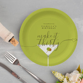 30グリーンマルティニ30歳の誕生日パーティー ペーパープレート