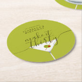 30グリーンマルティニ30歳の誕生日パーティー ラウンドペーパーコースター (アングル)