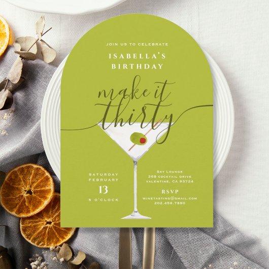 30グリーンマルティニ30歳の誕生日パーティー 招待状