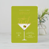 30グリーンマルティニ30歳の誕生日金ゴールド 箔招待状 (立ち正面)