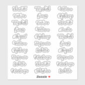 30ゲスト名タイポグラフィスクリプエレガントト シール (シート)