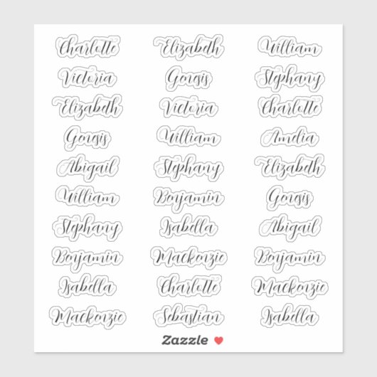 30ゲスト名タイポグラフィスクリプエレガントト シール (シート)