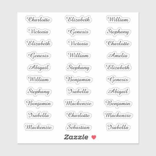 30ゲスト名モダン書エレガント シール (シート)