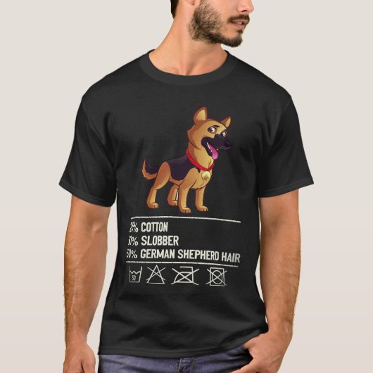 30コットンのよだれドイツ+シェパード+ヘア Tシャツ (正面)