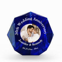 30サファイヤ結婚の記念カスタム写真贈り物
