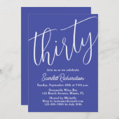 30スクリプモダントラベンダー30歳の誕生日パーティー 招待状 (正面/裏面)