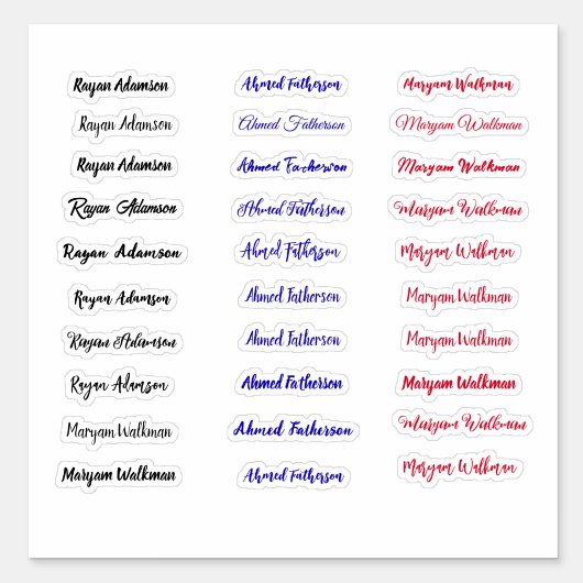 (30タグのセット)透明な単純名のシール シール