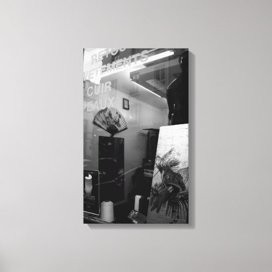 30テルルーガッセンディパリ白黒キャンバス キャンバスプリント (正面)