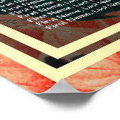 30テーブルシーティングチャート熱帯フローラ金ゴールドフレーム ポスター (角)