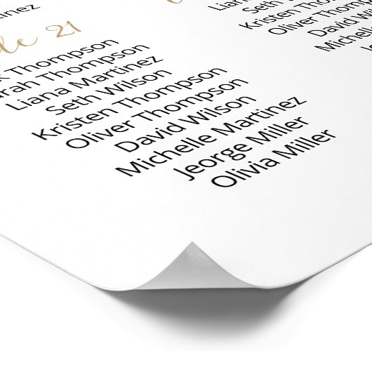 30テーブル座席表プランを見つける ポスター (角)