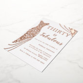 30ドルと素晴らしい！バラ金ゴールドドレス30th誕生日 箔招待状 (回転した状態)