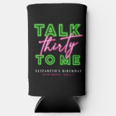 30ネオングリーン&ピンク汚い私に30話す スリム缶クーラー (正面)