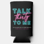 30ネオンブルー&ピンクバッハ汚い私に30話す スリム缶クーラー (正面)