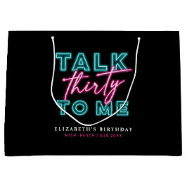 30ネオンブルー&ピンク汚い私に30話す ラージペーパーバッグ