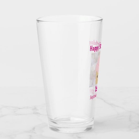30ハッピーバースデーかわいいピンクのカップケーキお土産 タンブラーグラス (右)