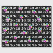 30ハッピーバースデー風船（黒） ラッピングペーパー (フラット)