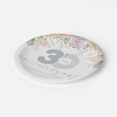 30パーソナライズされた周年結婚フローラ ペーパープレート (アングル)