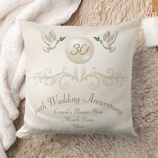 30パーソナライズされた周年記念贈答 クッション (ブランケット)