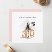 30パーソナライズされた歳、誕生日おめでとう ノートカード (正面/裏面インサイチュ)