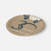 30パーソナライズされた結婚周年素朴 ペーパープレート (アングル)