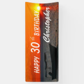 30パーソナライズされたth 35誕生日魚釣りボート 横断幕 (縦)