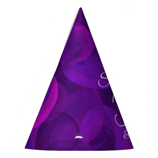 30パープル気のあるそぶりをしたエレガント誕生日 パーティーハット (左)