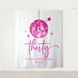 30ピンクディスコボール30歳の誕生日パーティー タペストリー