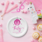 30ピンクディスコボール30歳の誕生日パーティー ペーパープレート (パーティー)