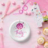 30ピンクディスコボール30歳の誕生日パーティー ペーパーボウル (パーティー)