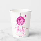 30ピンクディスコボール30歳の誕生日パーティー 紙コップ (裏面)