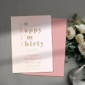 30ピンク30歳おもしろいの誕生日パーティー 招待状